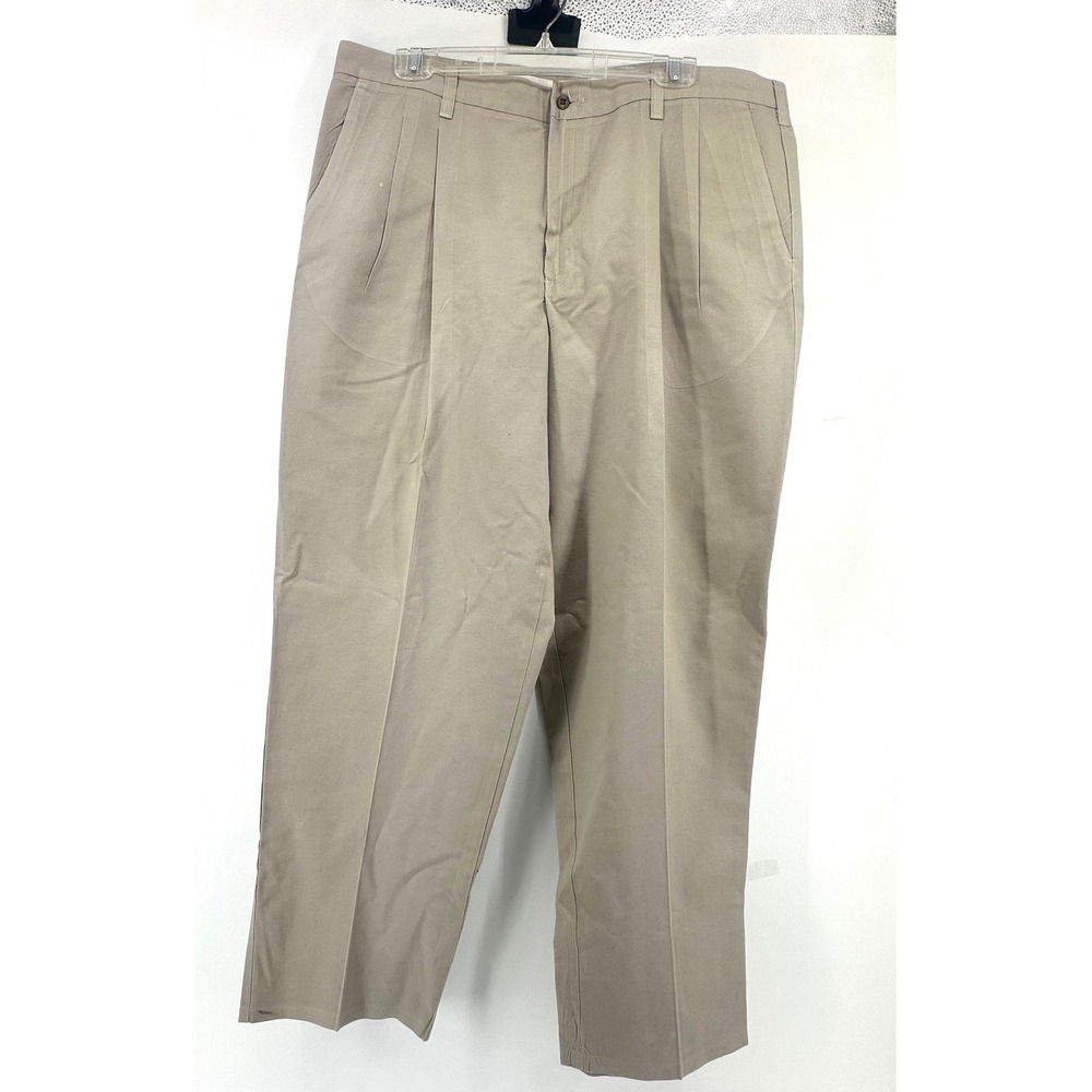 Cintas ComfortFLEX Mens 38x29 Tan Khaki Pleated Dress Pants Work Trousers
